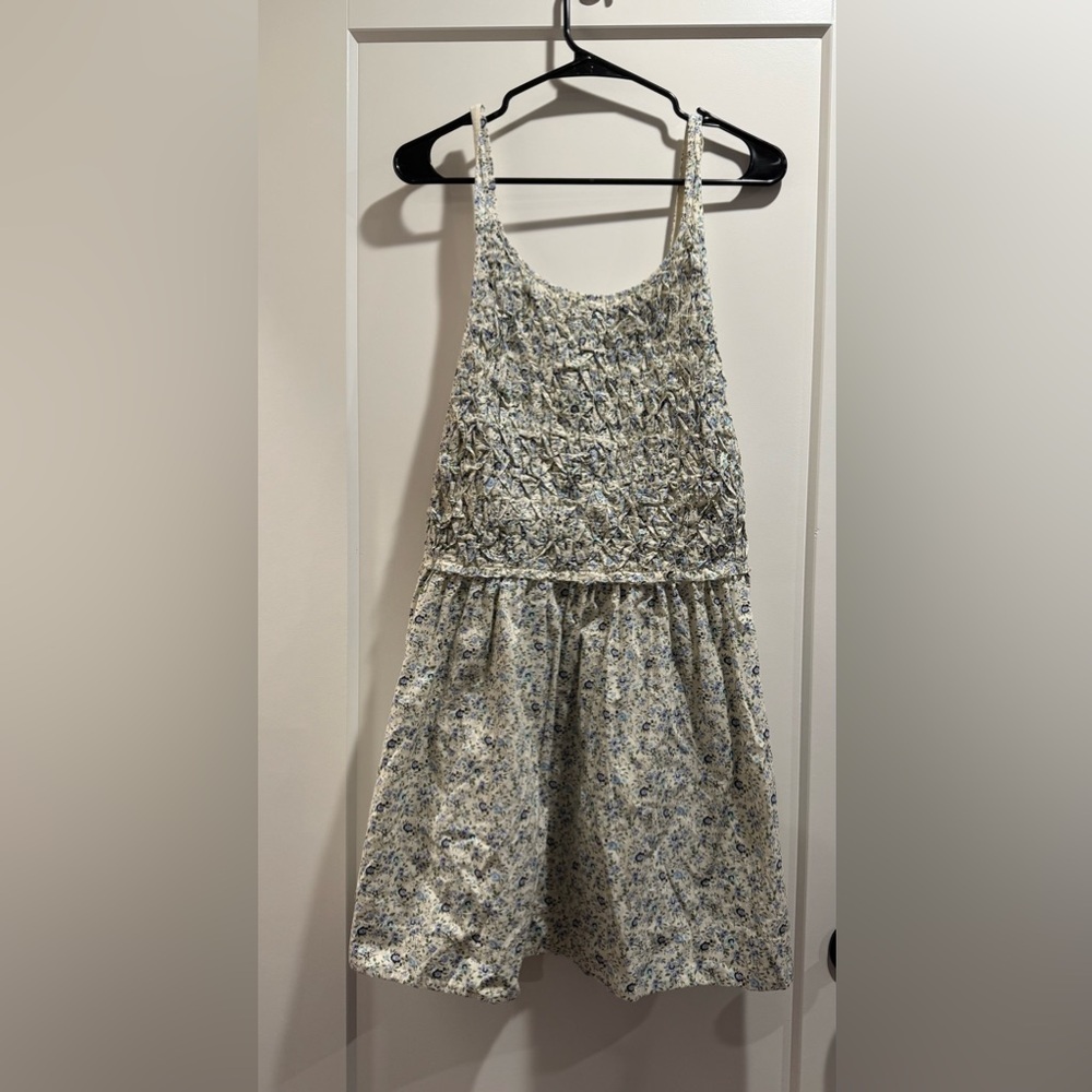 Free People Pinafore Style Dress‎ Floral Shirred Bodice Dress Size M - Picture 3 of 9